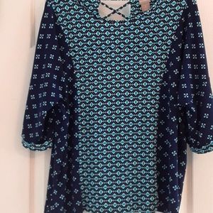 Chicos Top with Criss Cross Back